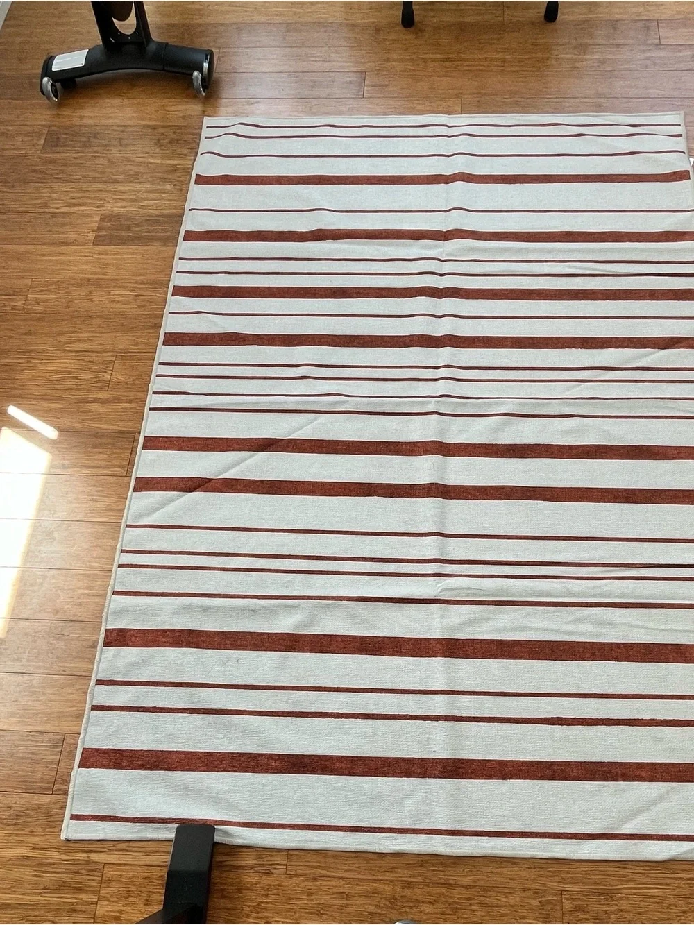 Striped Indoor Door Mat in Cream and Rust-Tone